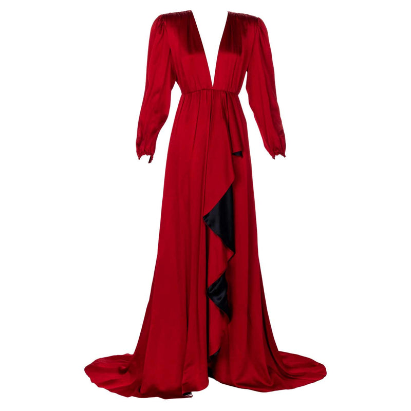 Buy Maruti Villa Women Cotton Silk Gown (G-03 Paris Blue_02_Medium) at  Amazon.in